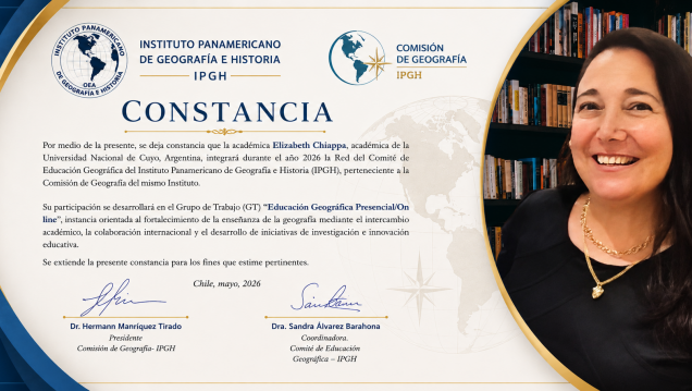 imagen Distinción internacional para una docente de la FFyL: integrará la Red del Comité de Educación Geográfica del IPGH