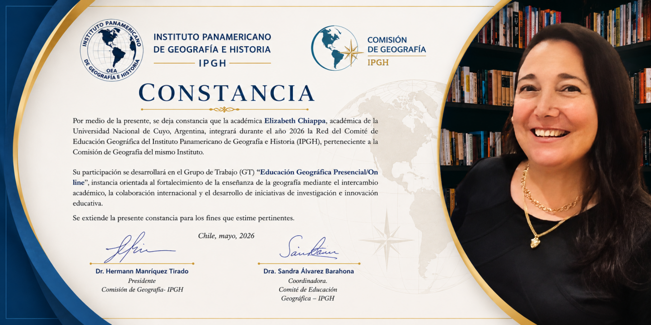 imagen Distinción internacional para una docente de la FFyL: integrará la Red del Comité de Educación Geográfica del IPGH