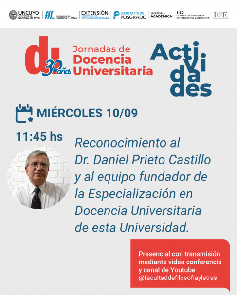 imagen Jornadas de Docencia Universitaria: 30 años de la Especialización en Docencia Universitaria