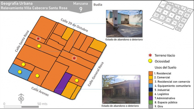 imagen Estudiantes de Geografía registraron y cartografiaron usos del suelo e inmuebles ociosos de la Villa Cabecera de Santa Rosa
