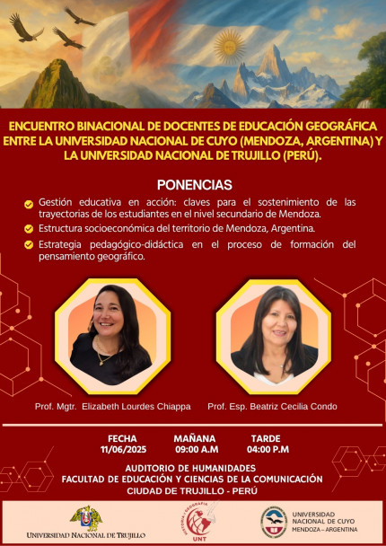 imagen Docentes de la UNCuyo participan en Encuentro Binacional de Educación Geográfica en Perú  