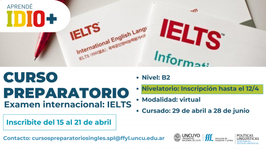 imagen IDIO+: Curso preparatorio para examen internacional IELTS