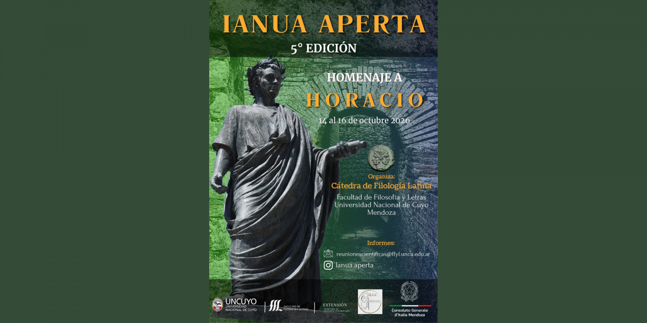 imagen La FFyL, escenario de la 5ta. Edición de las Jornadas Culturales Ianua Aperta en homenaje a Horacio