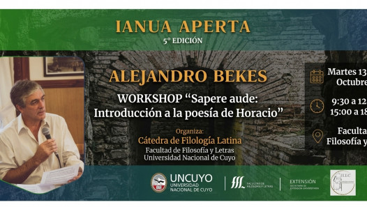imagen La Facultad de Filosofía y Letras de la UNCUYO invita al workshop "Sapere aude: Introducción a la poesía de Horacio"