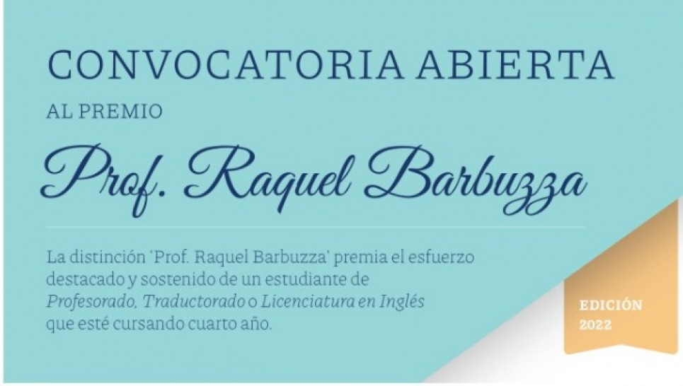 imagen El CELE abre la convocatoria al premio ‘Prof. Raquel Barbuzza’ 2022