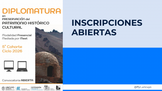 imagen Inscripciones abiertas para la Diplomatura en Preservación del Patrimonio Histórico Cultural (5ta. Cohorte)