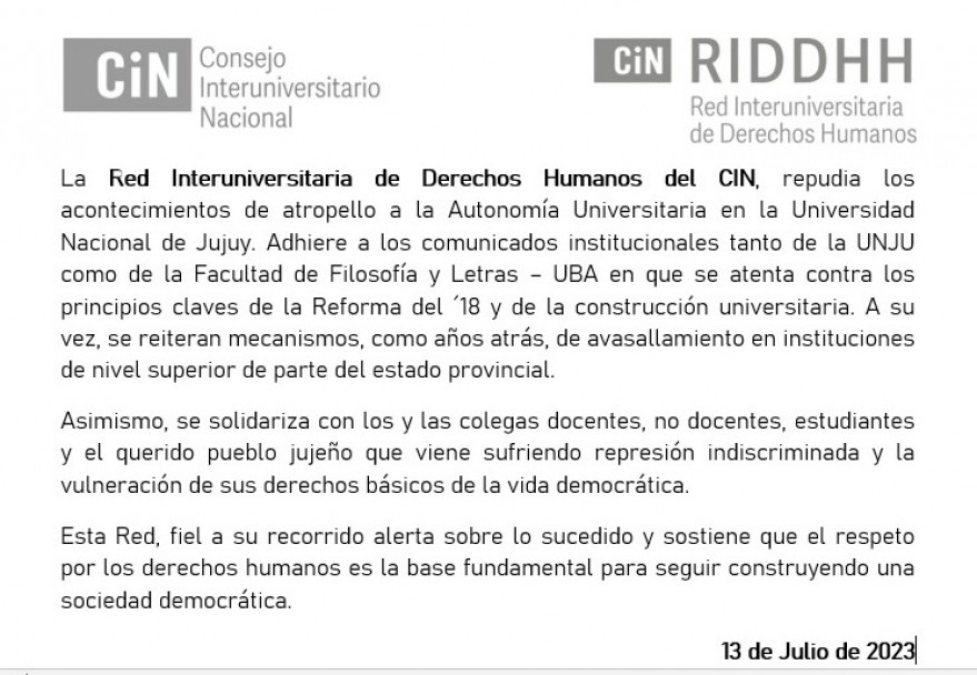 imagen CIN sobre la intervención en Jujuy