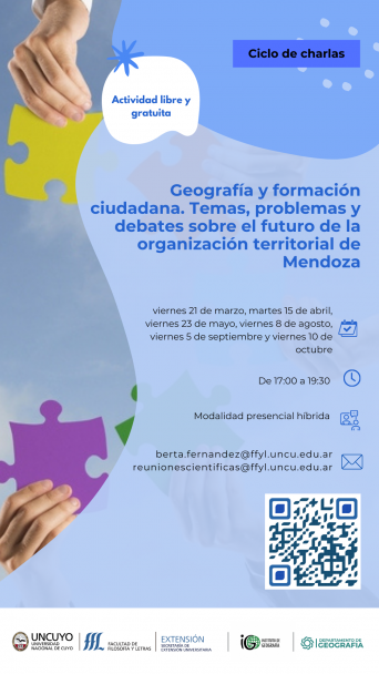 imagen En un ciclo de charlas, se debatirán aspectos claves para el futuro de la organización territorial de Mendoza