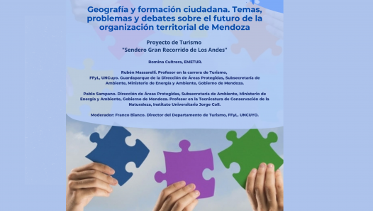 imagen Se realizará el 5to. Conversatorio del Ciclo "Geografía y formación ciudadana. Temas, problemas y debates sobre el futuro de la organización territorial de Mendoza"