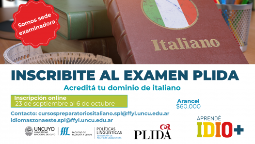 imagen Examen internacional PLIDA: Certificá tu nivel de italiano en IDIO+