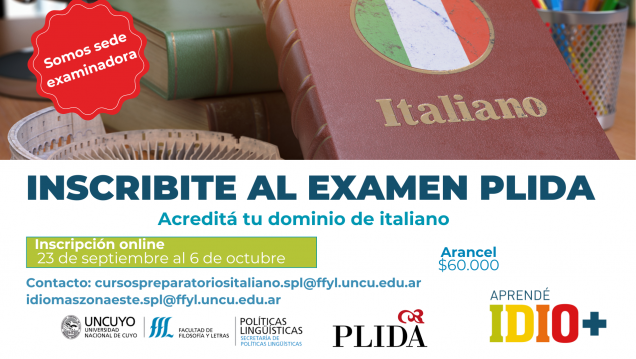 imagen Examen internacional PLIDA: Certificá tu nivel de italiano en IDIO+