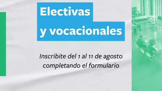 imagen Inscripciones a materias electivas y vocacionales 