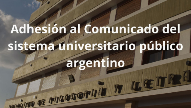 imagen La FFyL adhiere al comunicado del sistema universitario público argentino
