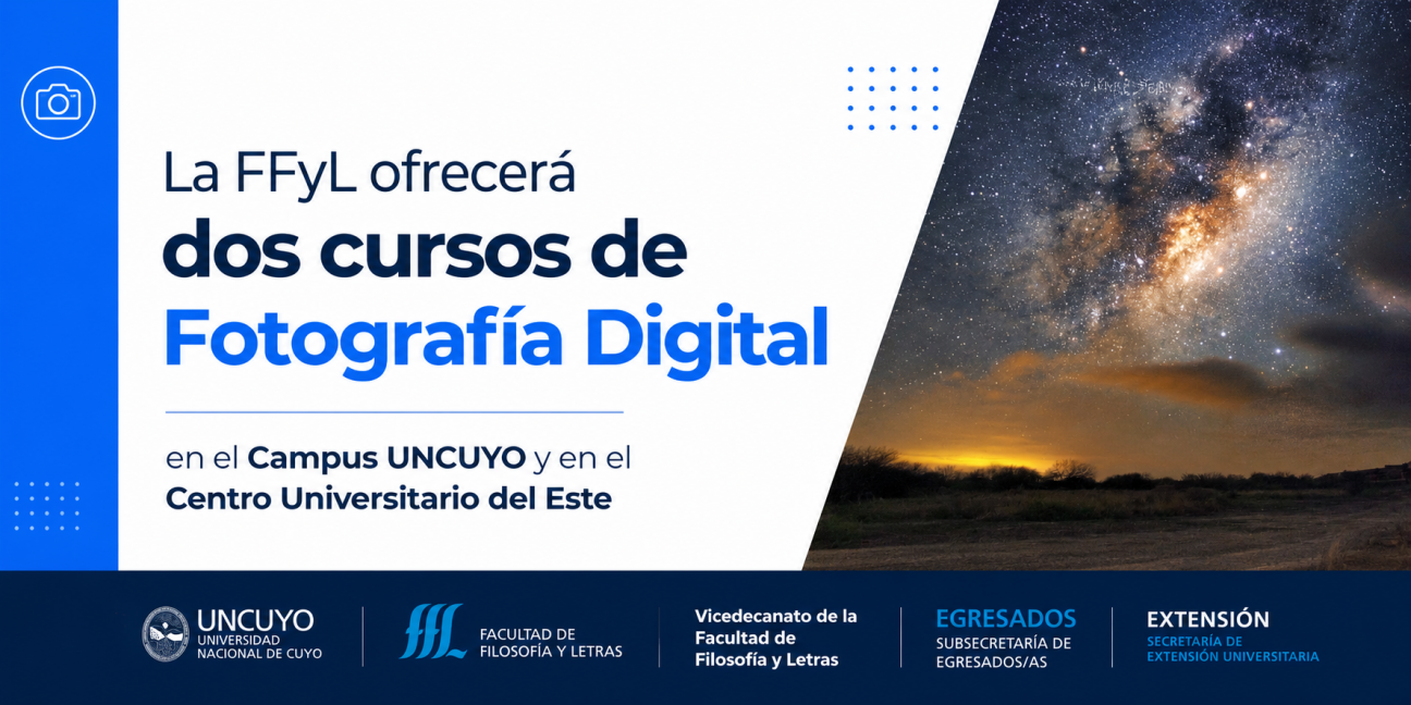 imagen La FFyL ofrecerá dos cursos de Fotografía Digital en el Campus UNCUYO y en el Centro Universitario del Este
