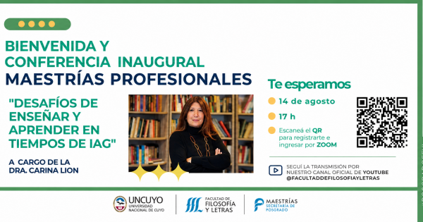 Comienzan las Maestrías Profesionales de la FFyL con una conferencia inaugural de la Dra ... thumbnail