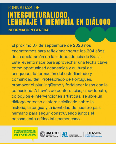 imagen Jornada de Interculturalidad, Lenguaje y Memoria en diálogo, en el día de la independencia de Brasil