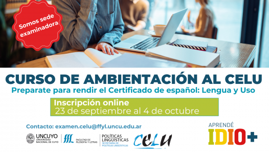 imagen IDIO+: Nueva edición del Curso de Ambientación para Examen CELU 2024