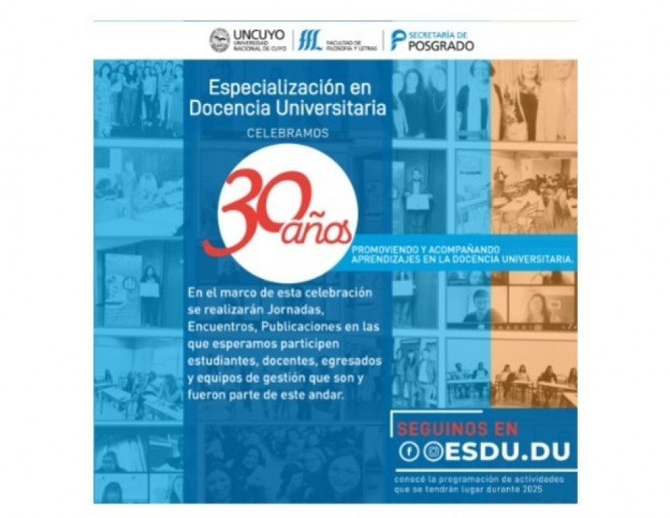 imagen Celebramos juntos tres décadas de compromiso con la promoción de la  docencia universitaria