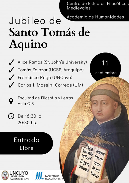 imagen Disertantes brindarán una conferencia acerca del Jubileo de Santo Tomás de Aquino