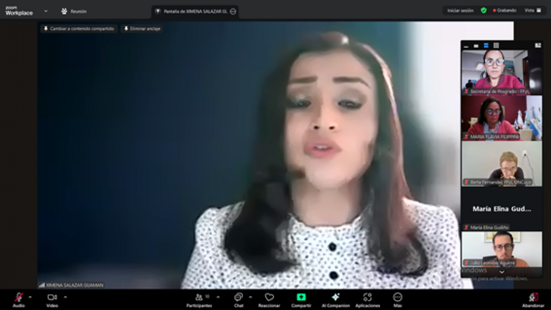 imagen Defensa de tesis de la Arq. Ximena Alejandrina SALAZAR GUAMÁN 