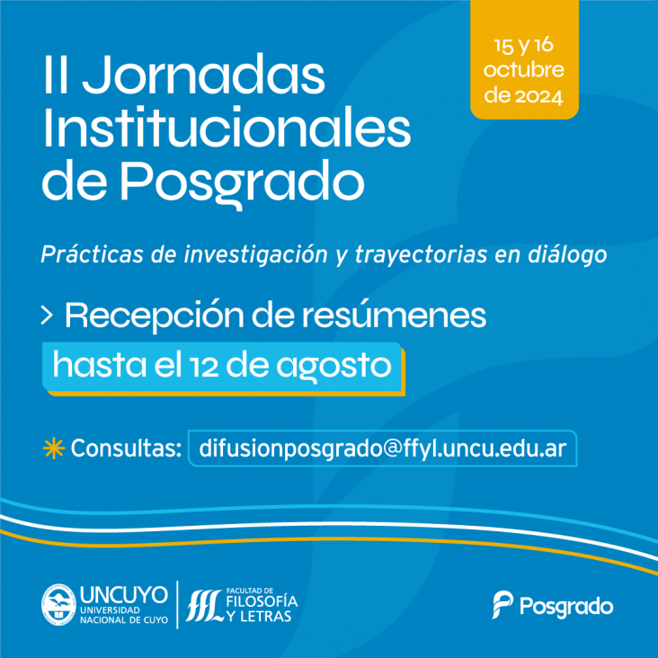 imagen Convocan a participar a las II Jornadas Institucionales de Posgrado