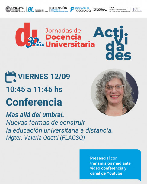 imagen Jornadas de Docencia Universitaria: 30 años de la Especialización en Docencia Universitaria