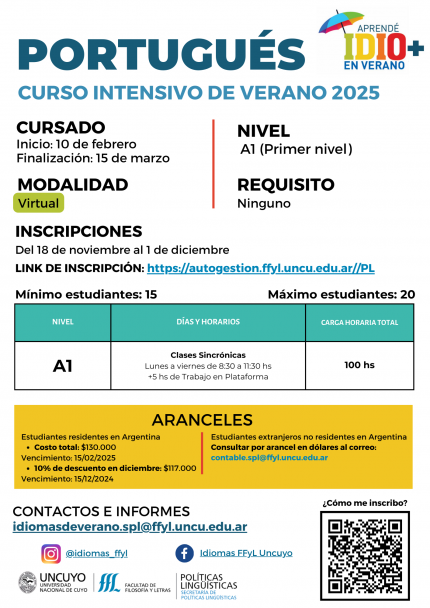 imagen Inscribite: cursos intensivos de IDIO+ en Verano 2025