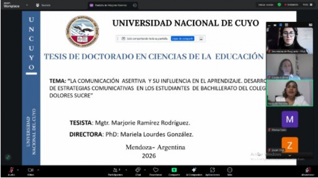 imagen Defensa de tesis de la Lic. Marjorie Jacqueline RAMIREZ RODRIGUEZ  