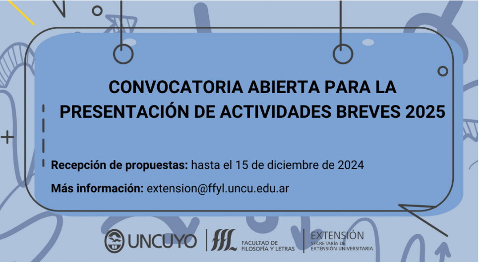 imagen Convocatoria abierta para recibir propuestas de actividades breves para el 2025