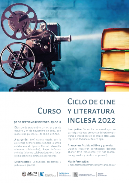 imagen Flyer Ciclo de Cine y Literatura Inglesa 2022