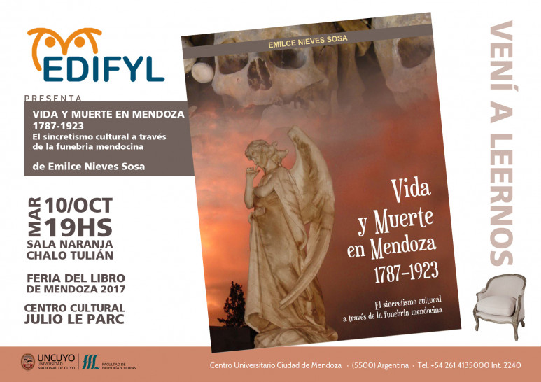 imagen "Vida y muerte en Mendoza 1787-1923" se presentará en la Feria del Libro