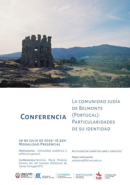 imagen Flyer de la conferencia sobre la comunidad judía de Belmonte y sus particularidades