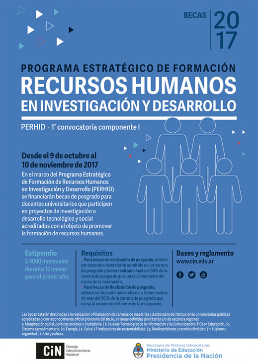 imagen Convocan a postularse a becas del Programa de Formación de Recursos Humanos en Investigación y Desarrollo 