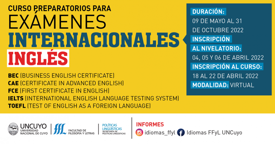 imagen Cursos preparatorios para exámenes internacionales de Inglés