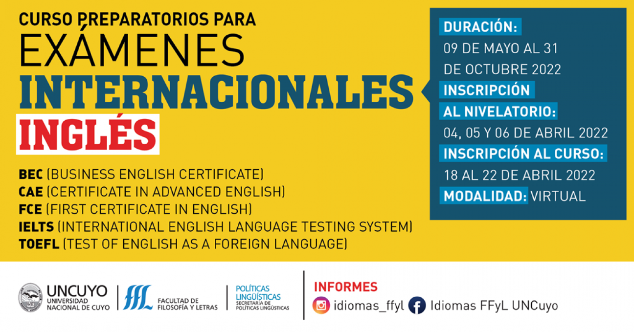 imagen Cursos preparatorios para exámenes internacionales de Inglés