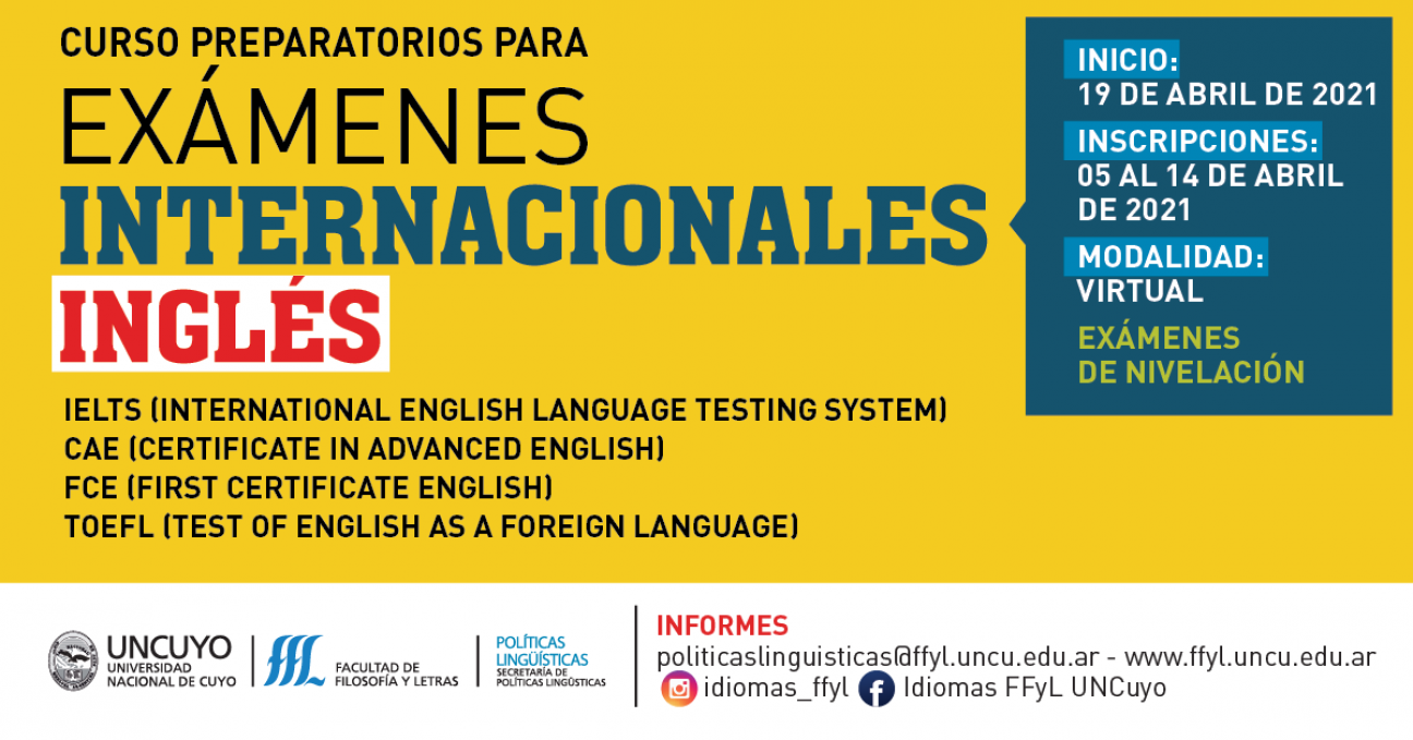 imagen INSCRIPCIONES ABIERTAS. Cursos preparatorios para exámenes internacionales de Inglés