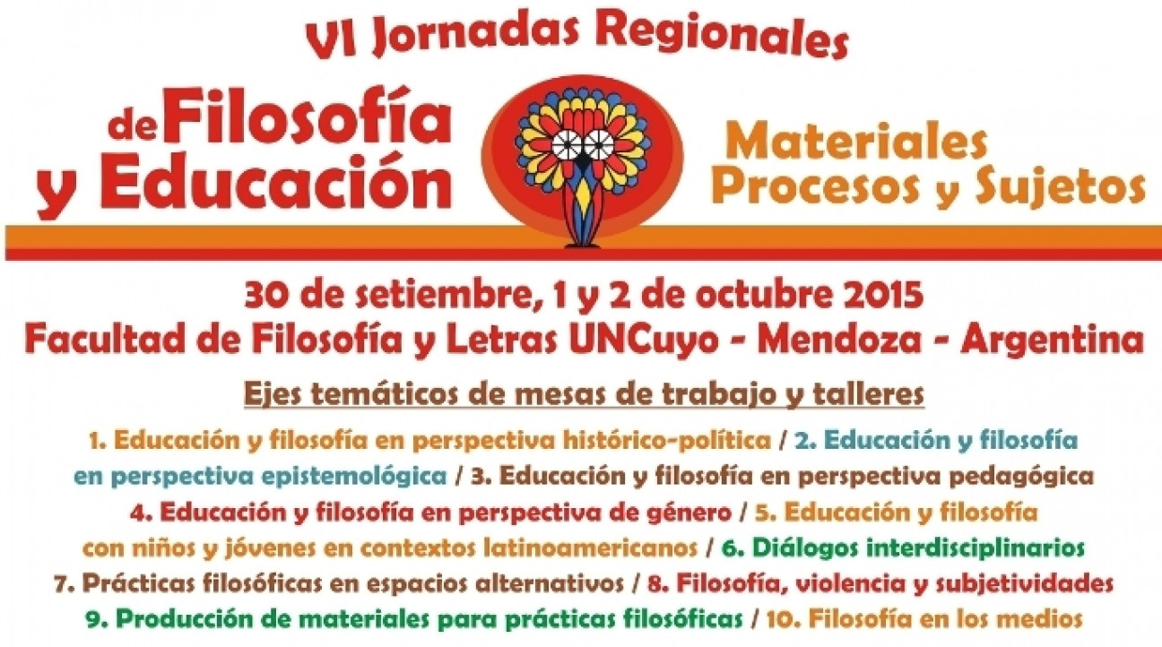 imagen VI Jornadas Regionales de Filosofía y Educación: materiales, procesos y sujetos