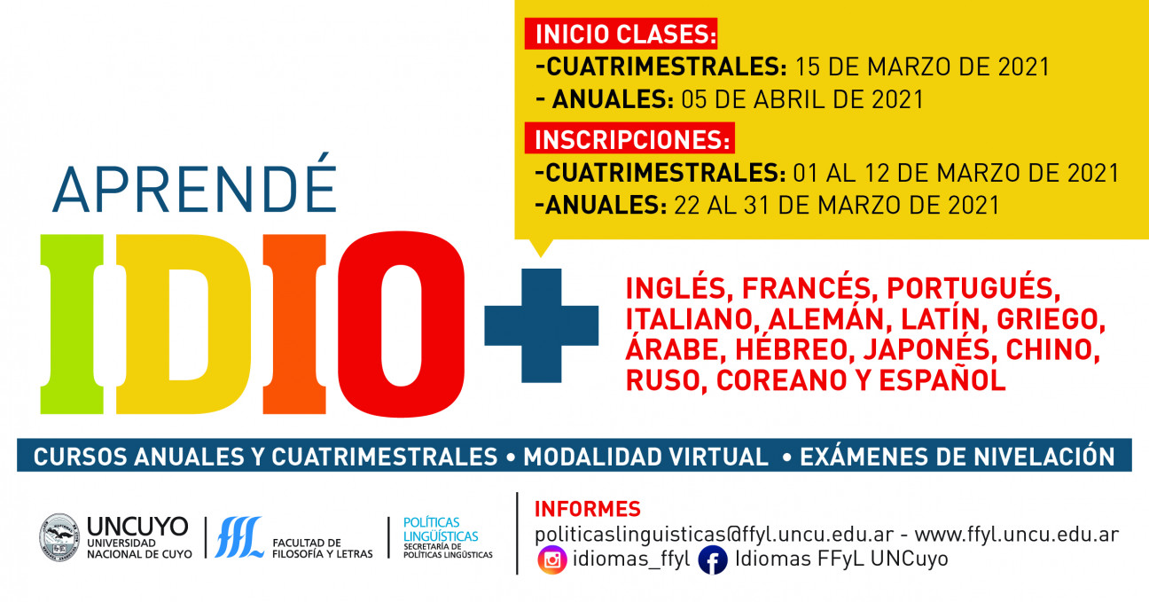 imagen Aprendé idiomas en el 2021: inscripciones abiertas para los cursos anuales