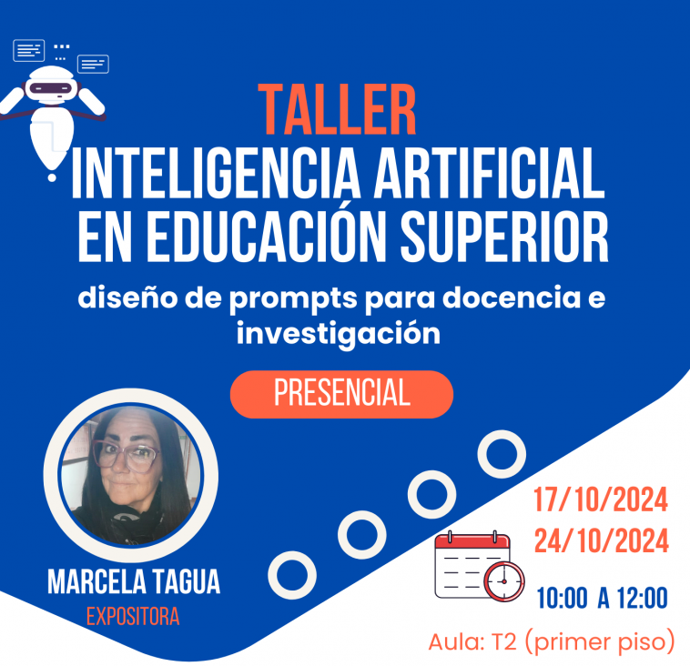 imagen Taller:  "Inteligencia Artificial en educación superior: diseño de prompts para docencia e investigación"