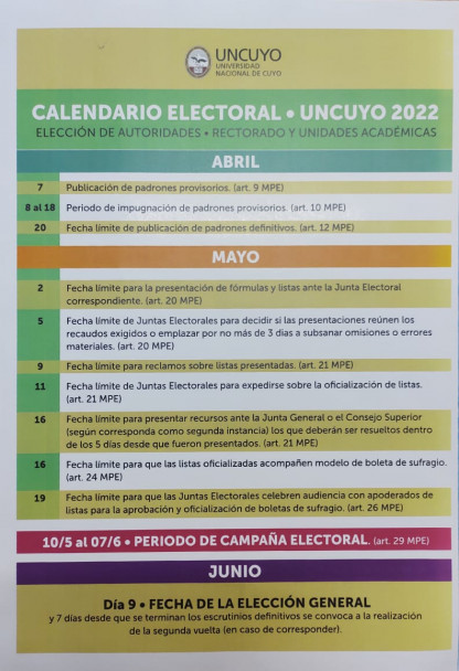 imagen Calendario Electoral 