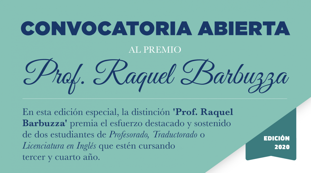 imagen Convocatoria abierta al premio prof. Raquel Barbuzza