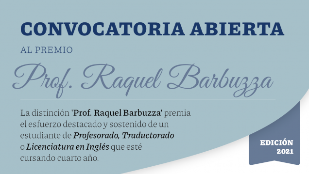 imagen Ya se encuentra disponible el resultado de la convocatoria al premio "Profesora Raquel Barbuzza"