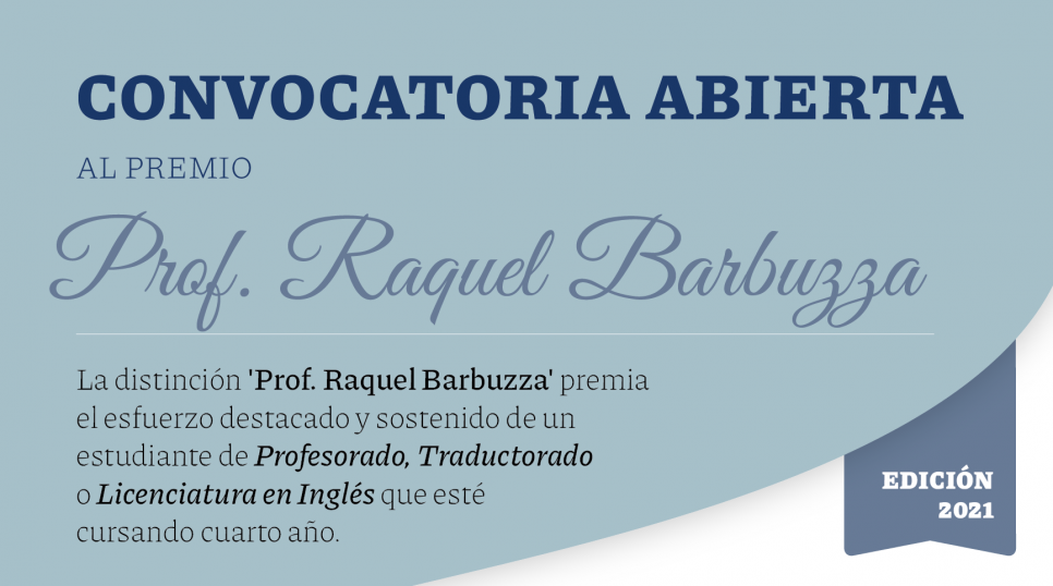 imagen Convocatoria al premio ‘Prof. Raquel Barbuzza’ edición 2021