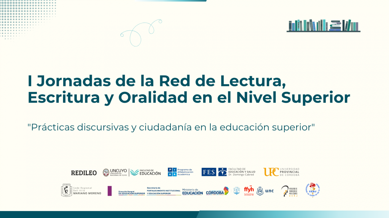 imagen Invitan a las primeras jornadas de la Red de Lectura, Escritura y Oralidad en el Nivel Superior