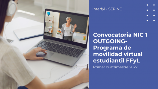 imagen Convocatoria NIC 1 OUTGOING: Programa de movilidad virtual estudiantil FFyL – Primer cuatrimestre 2027