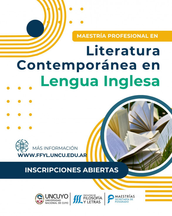 imagen Inscripciones abiertas para la Maestría en Literatura Contemporánea en Lengua Inglesa