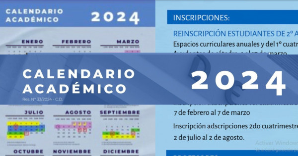Calendario academico rosario 2024 2