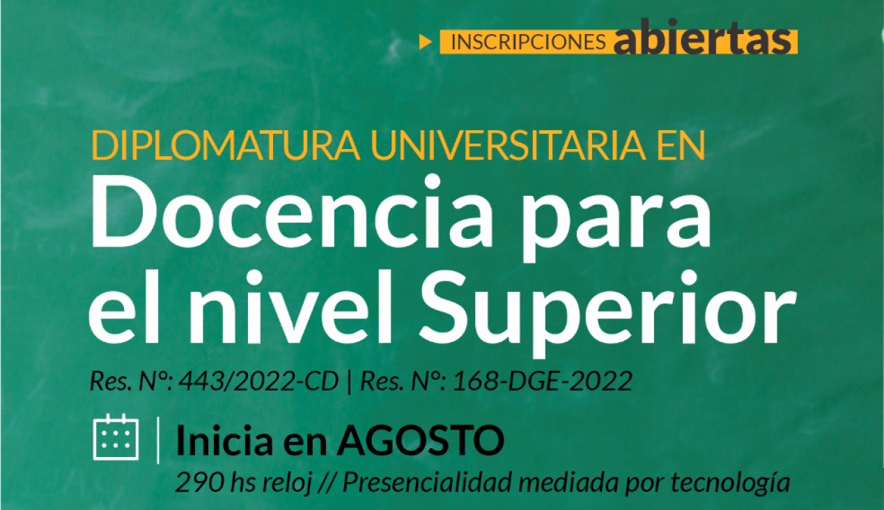 imagen  Diplomatura Universitaria en Docencia para el Nivel Superior: Inscripciones abiertas