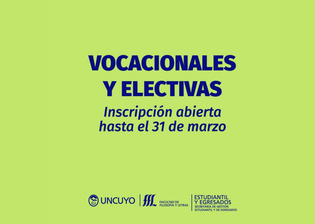 imagen Continúan abiertas las inscripciones para materias vocacionales y electivas