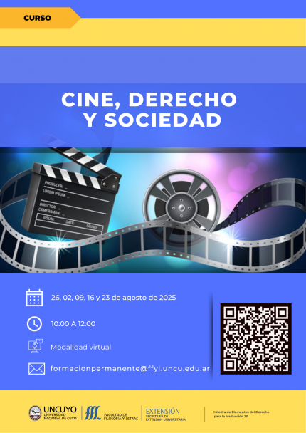 imagen Se realizará el curso “Cine, Derecho y Sociedad”